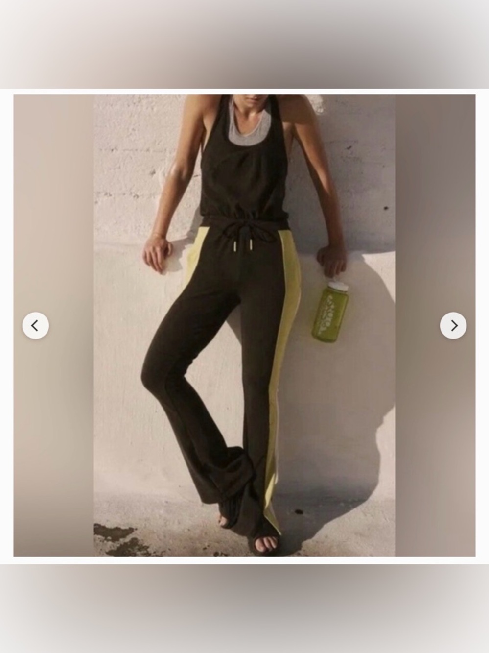 Free People Movement Flow Flare Jumpsuit Black Colorblock Racerback Size XS